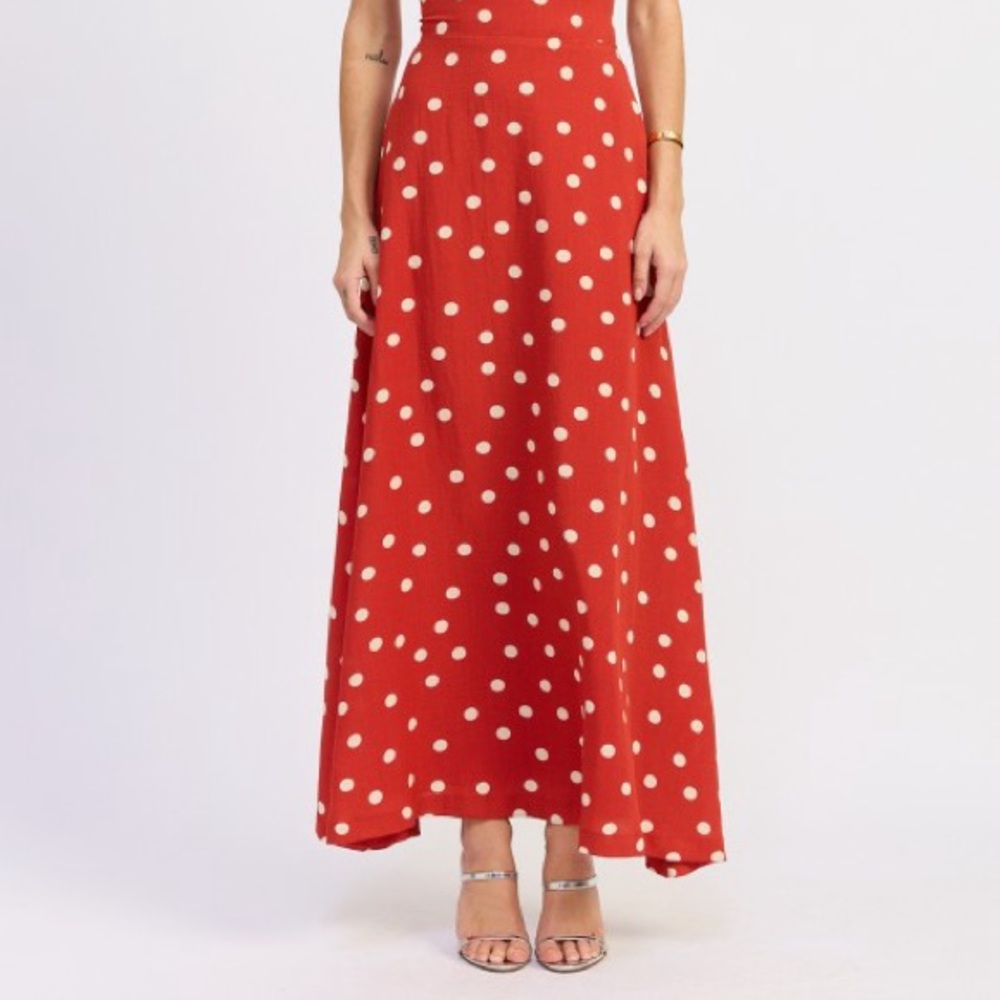 Polka Dot Red Maxi Dress - Picture 3 of 8